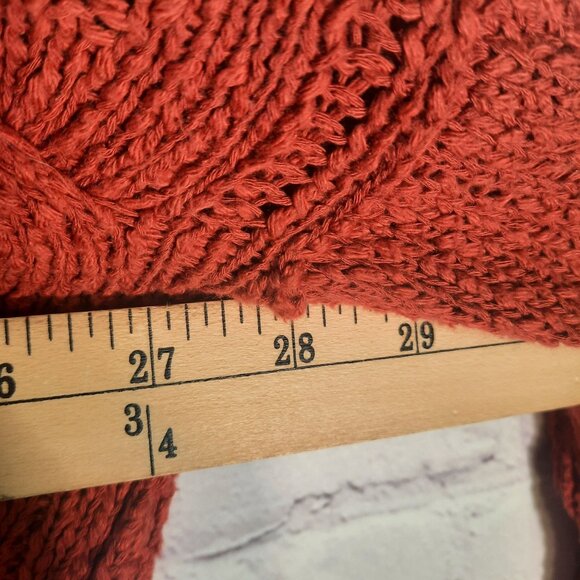 Free People Womens Oversized Cropped Knit Sweater Red Brick - Picture 11 of 12